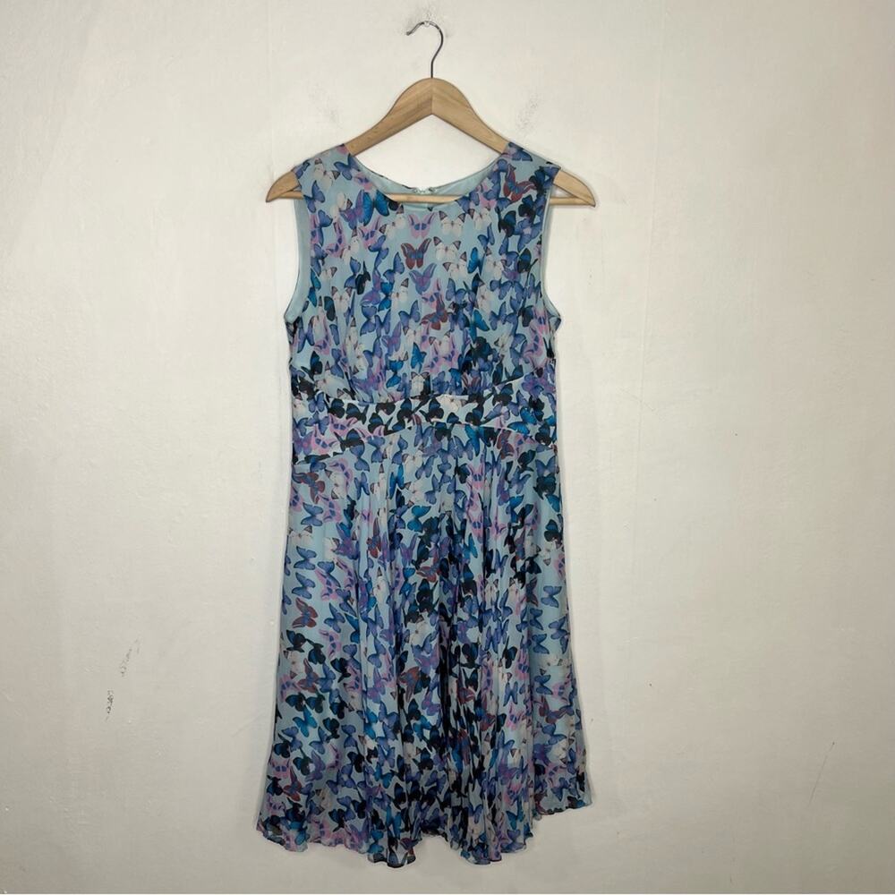 Blue Silk Butterfly Taylor Swift Blue Fairy Fit Flare Dress Size 6